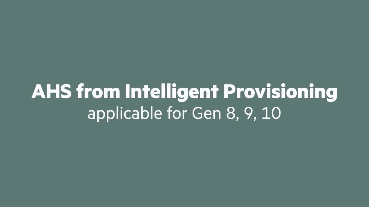 HPE ProLiant Servers   How to Generate the Active Health System AHS Log