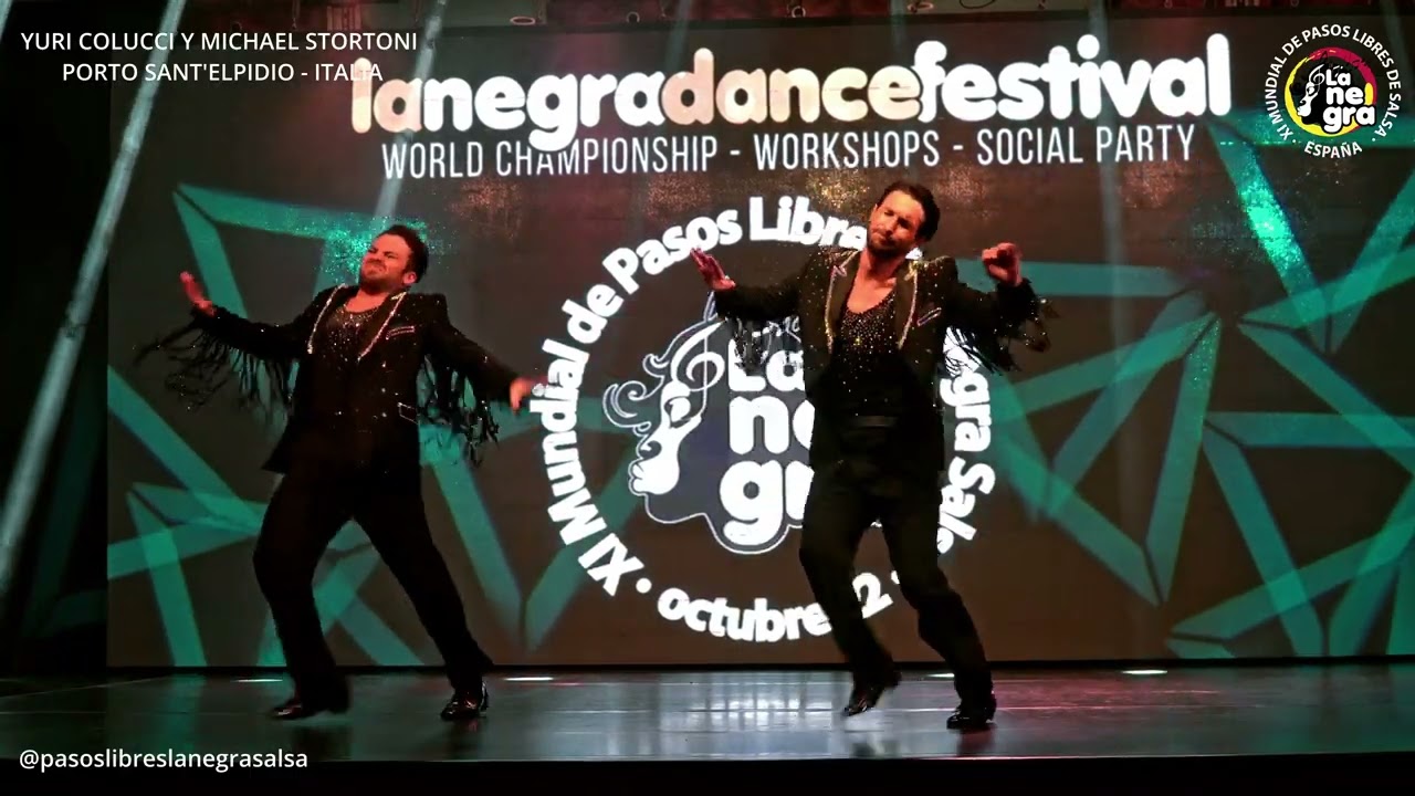 YURI COLUCCI Y MICHAEL STORTONI - 3er PUESTO dúo masculino XI Mundial de Pasos Libres La Negra Salsa