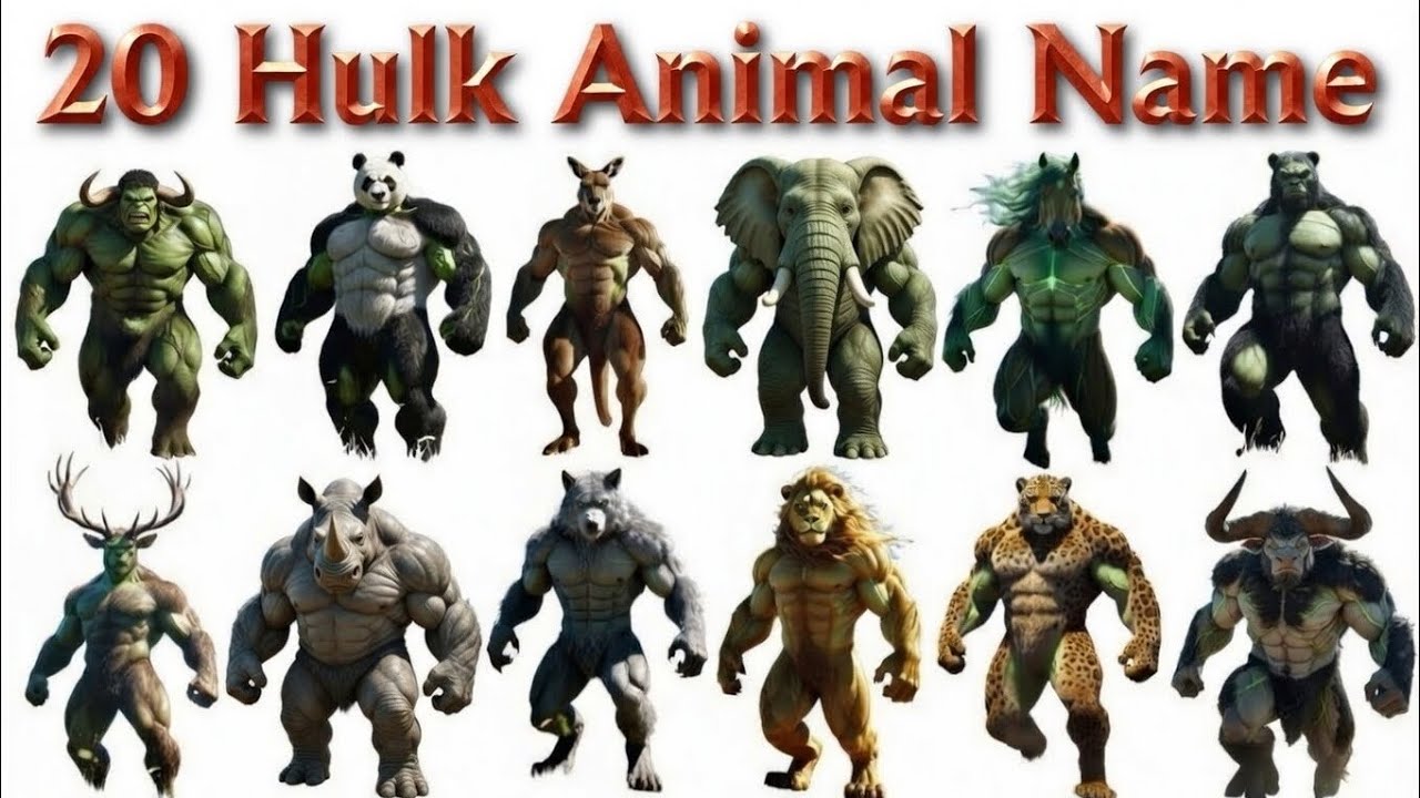 Hulk Teaches Animal Names 🟢🐅 | Animals Name English Hindi | Fun Kids Learning Video 