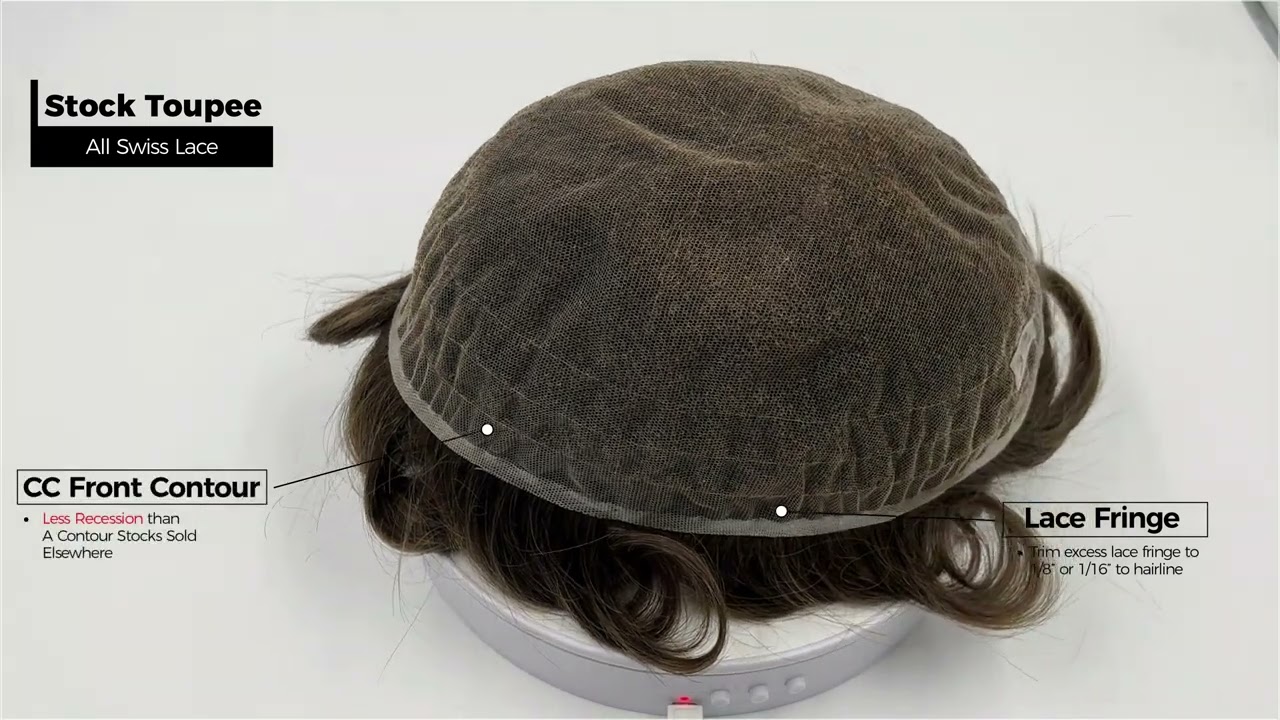 Hairpiece Warehouse Stock Mens Toupee:  Swiss Lace