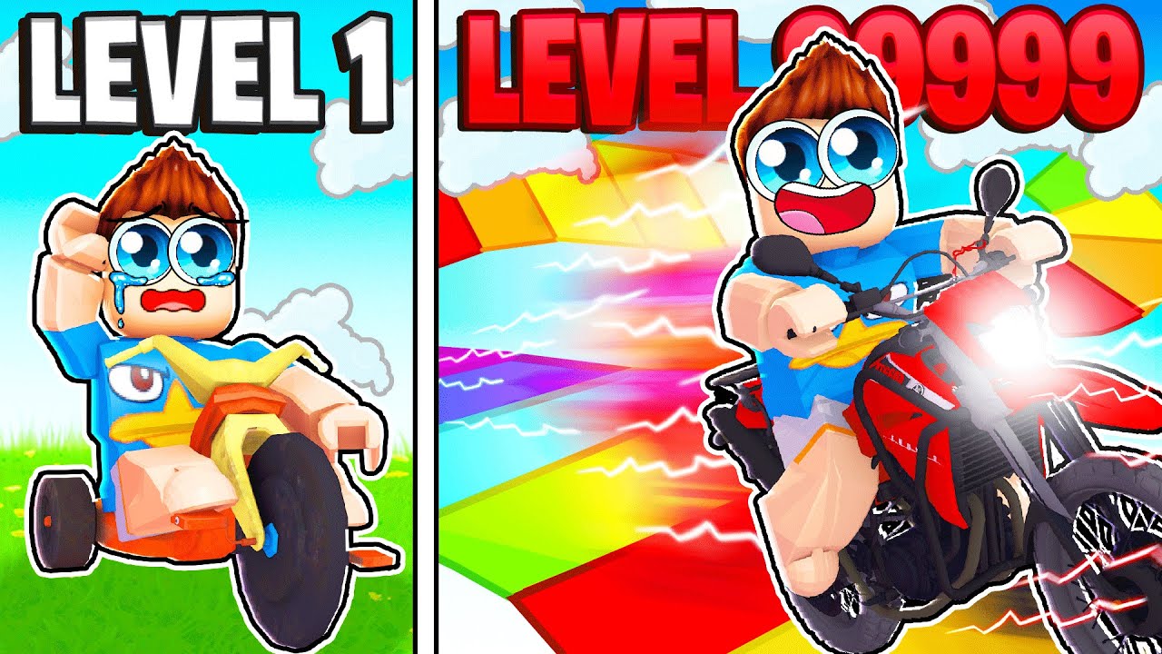 ELE COMPROU UMA MOTO PRA GANHAR A CORRIDA DE BICICLETA DO ROBLOX... (Bike Obby)