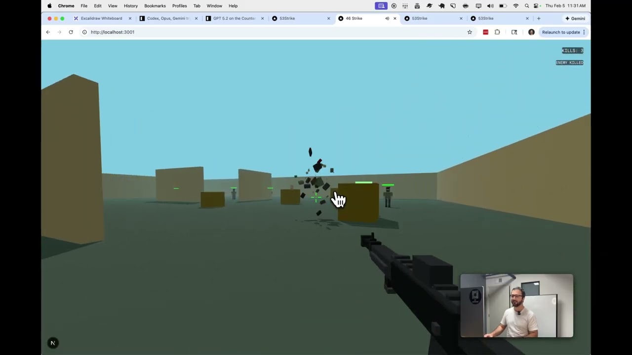 GPT 5.3 Codex vs Claude 4.6 Opus: Counter-Strike Benchmark