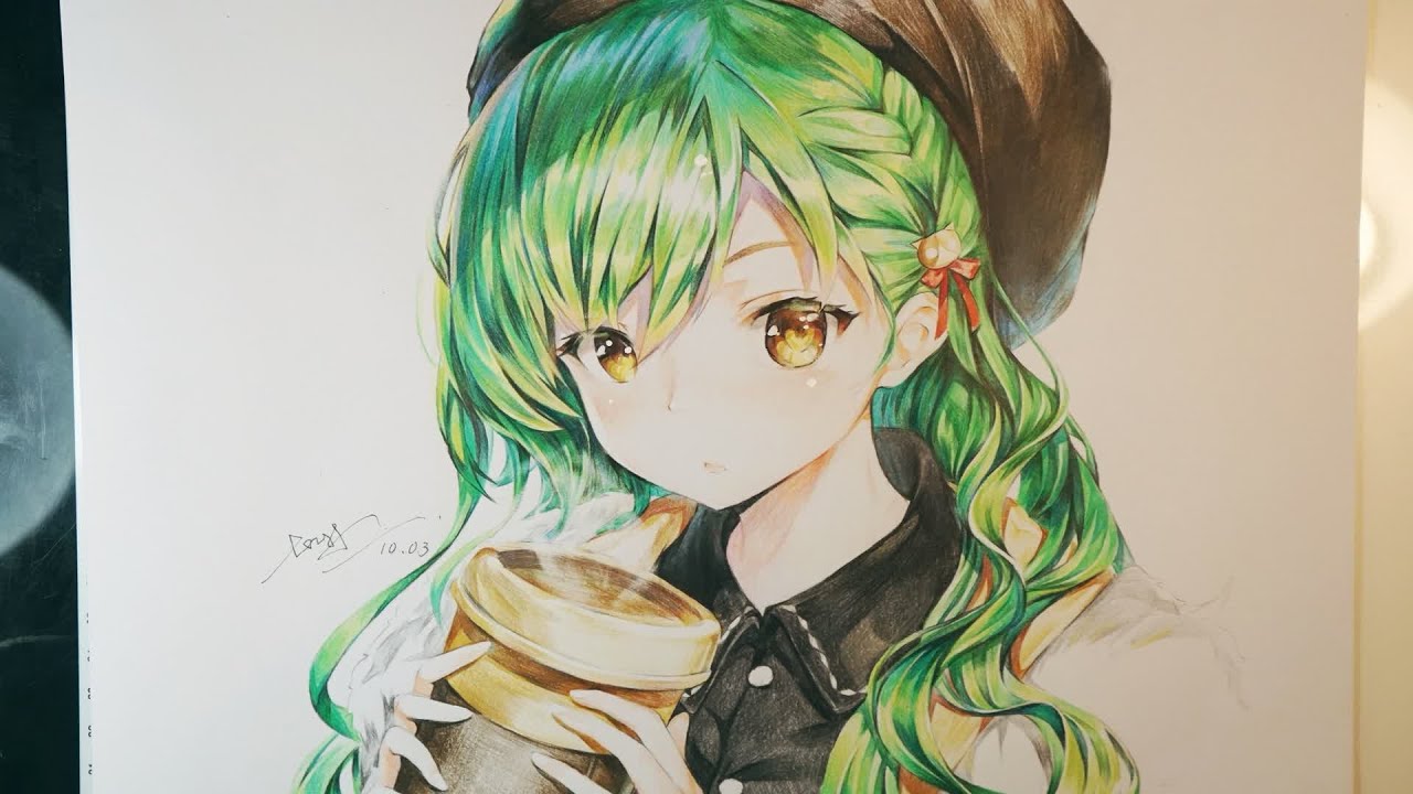 Drawing Anime with Colored Pencil (Time Lapse) | SonArt