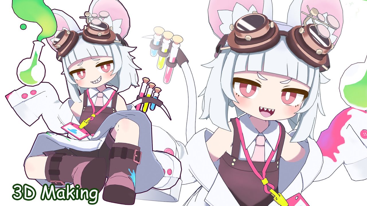 【Blender】キャラクターモデリングタイムラプス　～マッドサイエンティスト・ラット～