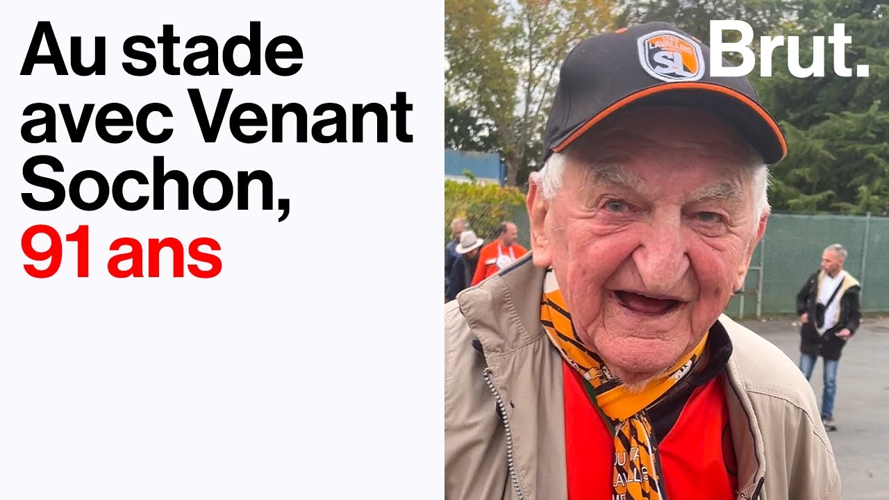 Au stade avec le supporter le plus âgé du stade Lavallois