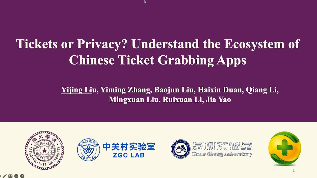 USENIX Security '24 - Tickets or Privacy? Understand the Ecosystem of Chinese Ticket Grabbing Apps