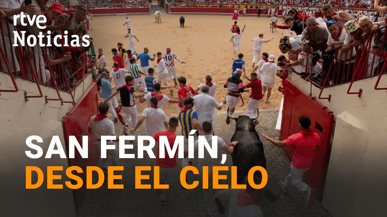 SAN FERMÍN: VIVIMOS el primer ENCIERRO desde el AIRE en uno de los HELICÓPTEROS de VIGILANCIA | RTVE