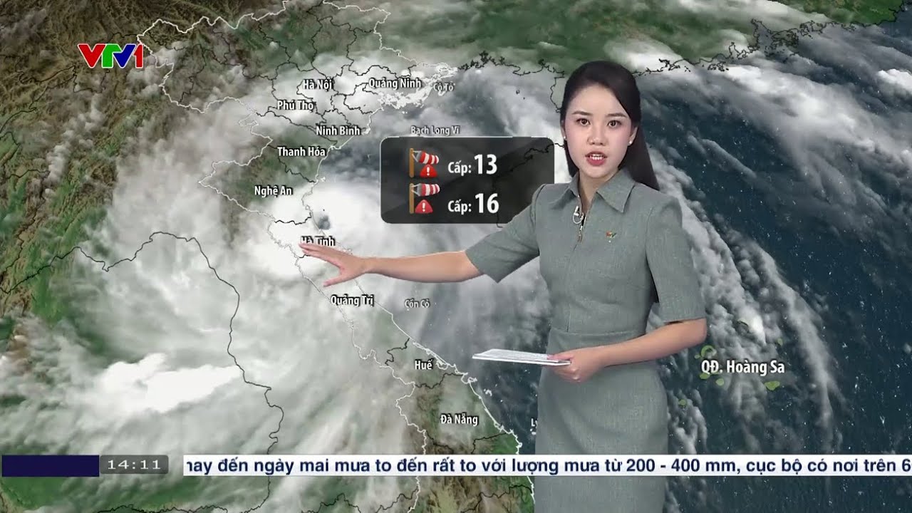 Tin bão khẩn cấp 14h (25/8): Bão số 5 ở trên vùng biển Nghệ An - Hà Tĩnh | VTVWDB