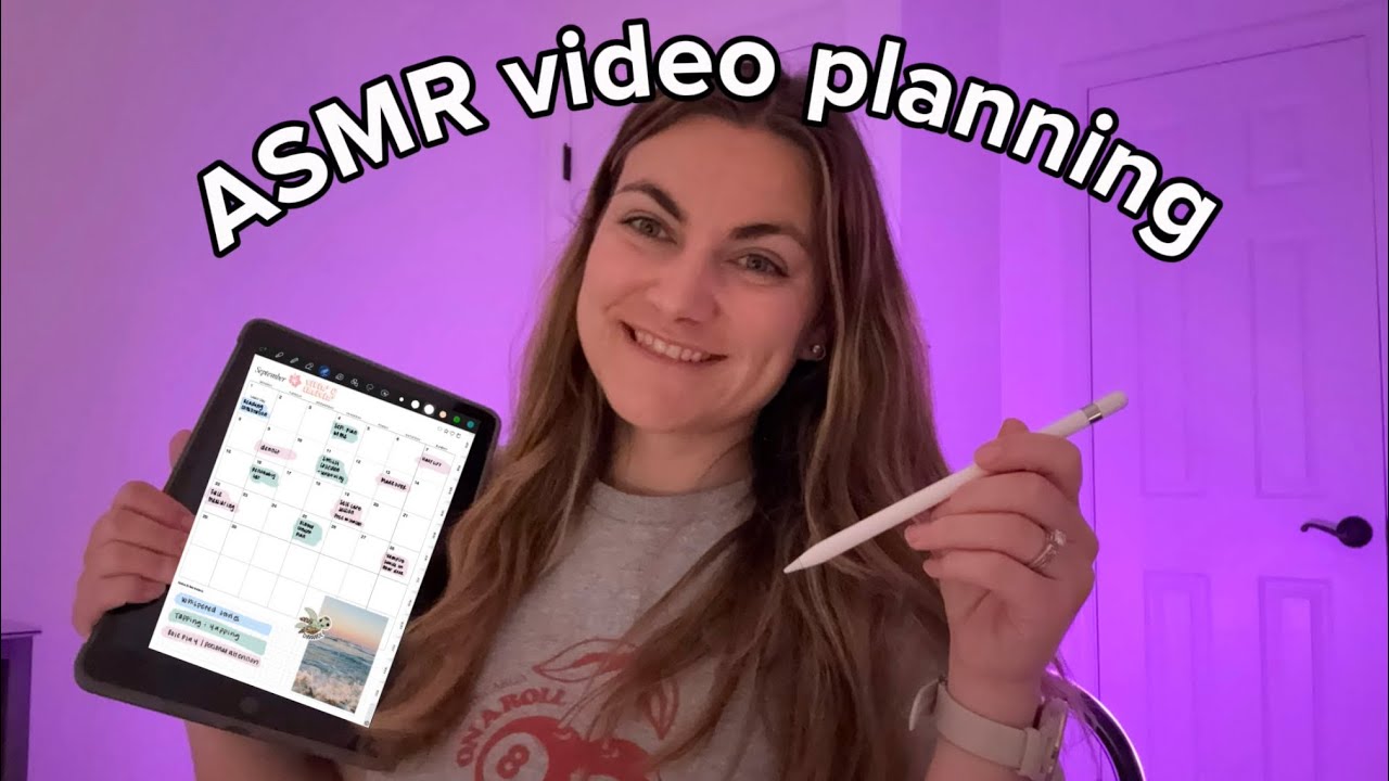 ASMR Plan with Me 💕 September Content Calendar 🗣️ tapping and yapping