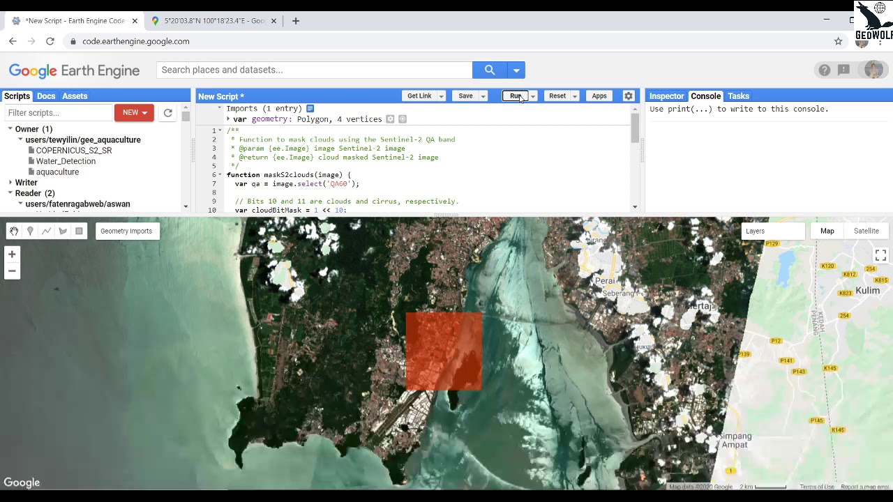 Google Earth Engine Tutorial 1 - Display Sentinel 2 Imagery