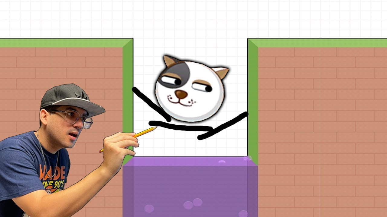 TENTE DESENHAR PARA NÃO DEIXAR O CACHORRO CAIR NO LAGO VENENOSO! - Save The Doge (jogos de celular)