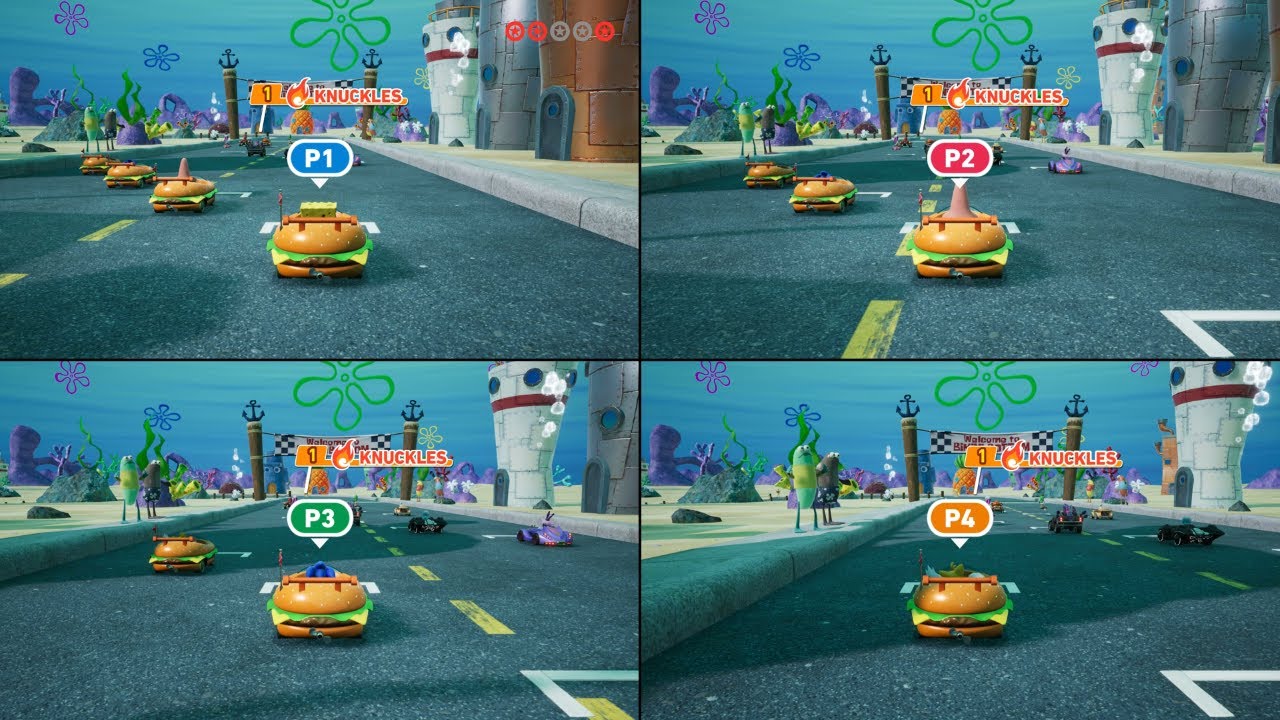 Sonic Racing: CrossWorlds x Spongebob 4-Player Split Screen Local Co-Op PS5 (Spongebob & Patrick)