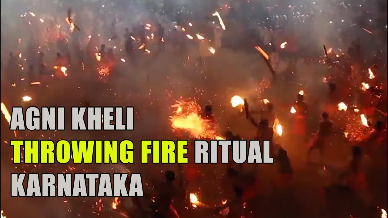 AGNI KHELI - BIZARRE RITUAL IN KARNATAKA #rituals, #hindutraditions, #temple #durga