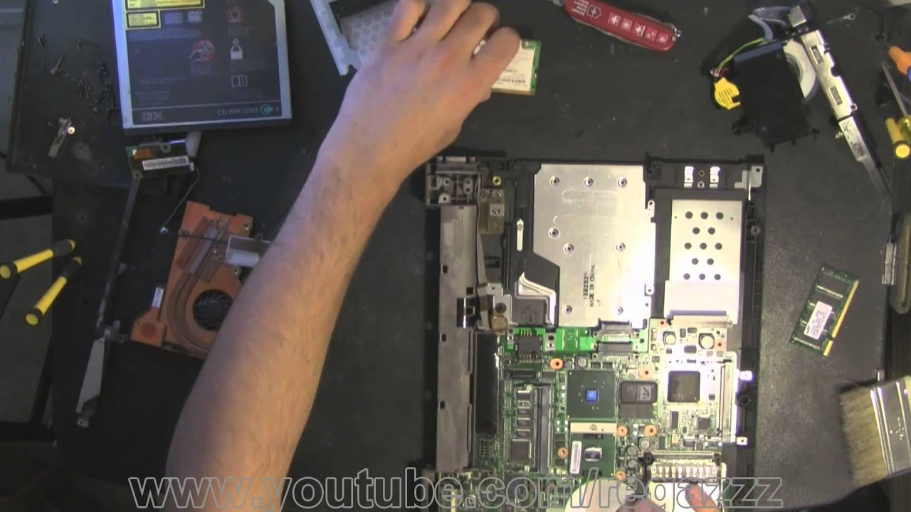 IBM T42 take apart, disassembly, disassemble, how-to video (nothing left) HD