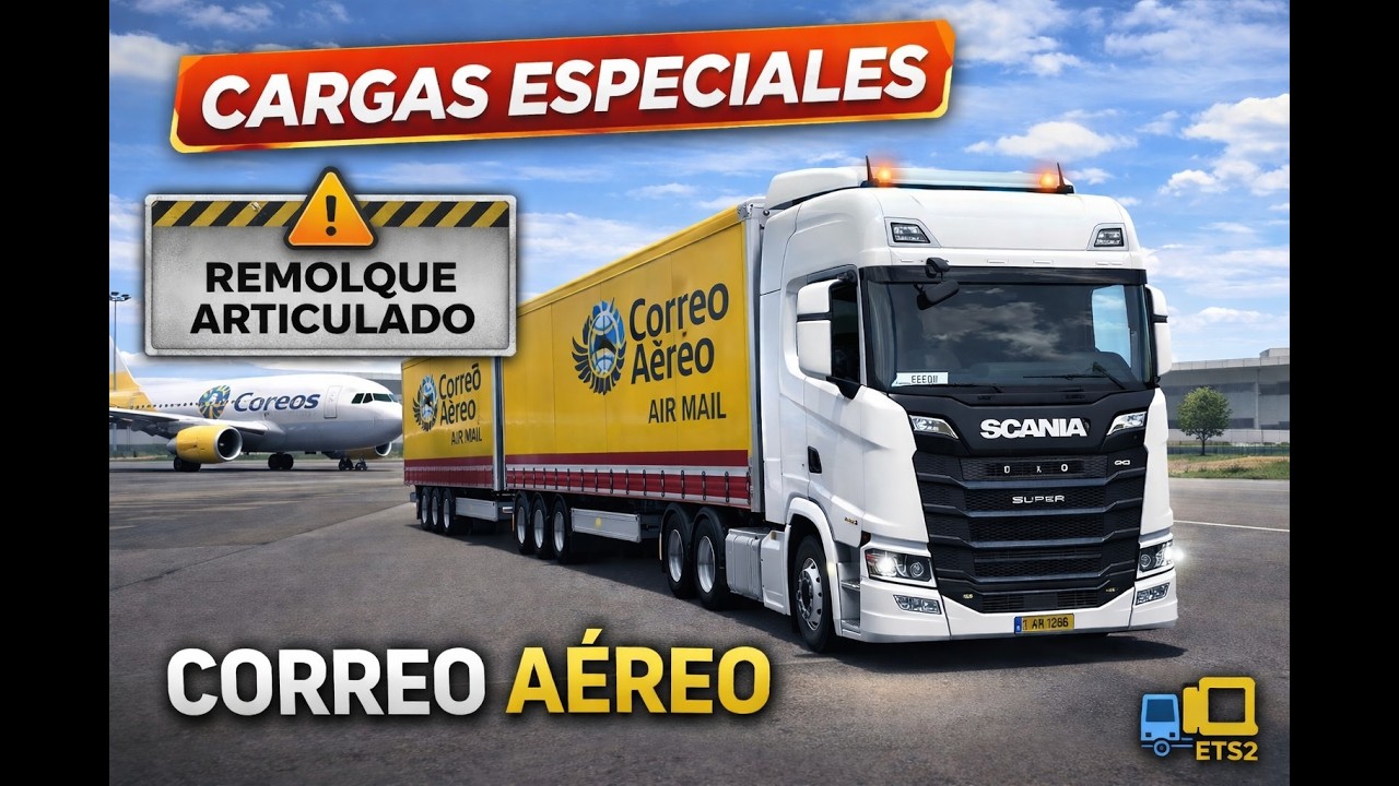 CARGAS ESPECIALES 🚛✈️ Correo Aéreo 17t | Málaga 🇪🇸 ➝ Almería | Ruta Desafiante ETS2