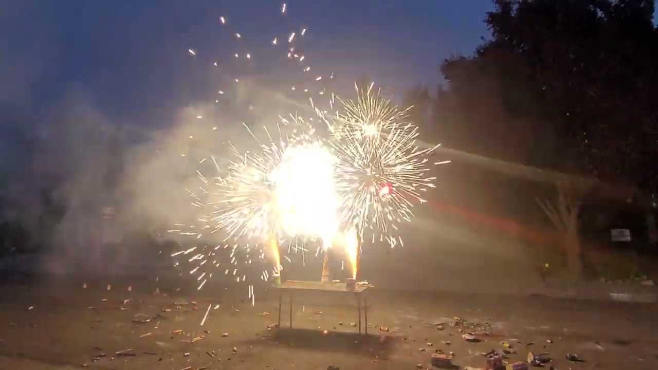 DFS Fireworks Tower of Babel fountains X2 with a massive cone 