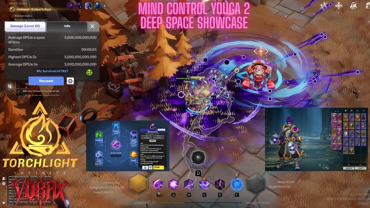 96 Mind Control Youga 2 Deep Space Build Showcase  | Torchlight Infinite SS11 Vorax