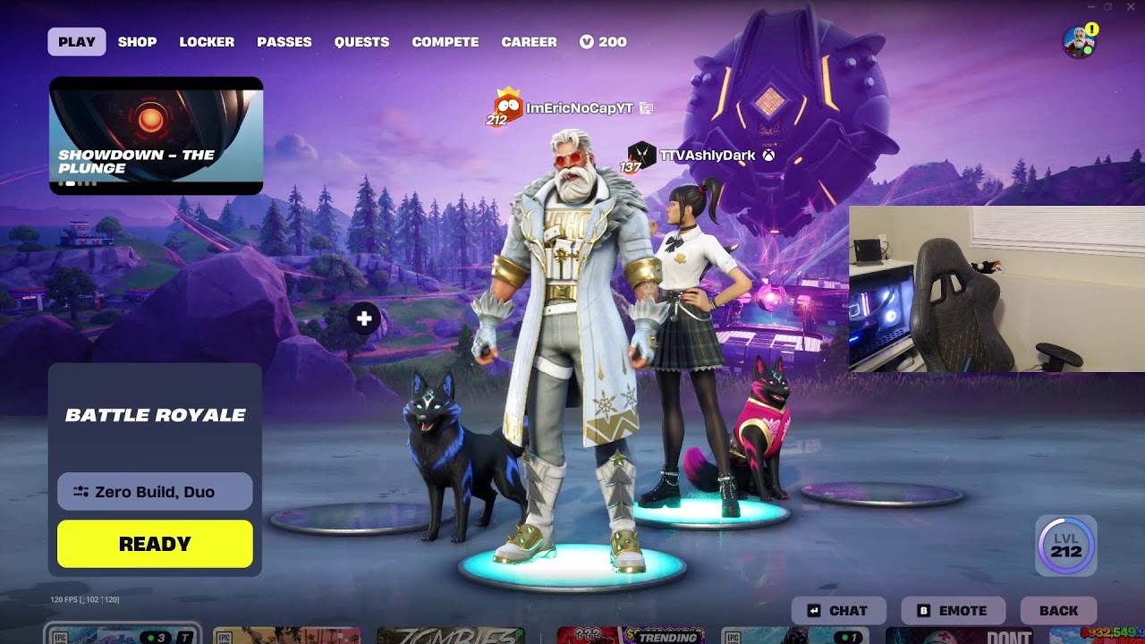 Fortnite on a stormy night