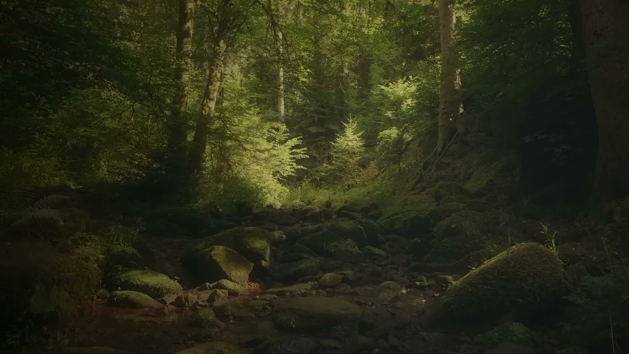 4K   Peaceful Forest Stream   Relaxing Nature Sounds   Forest Sounds