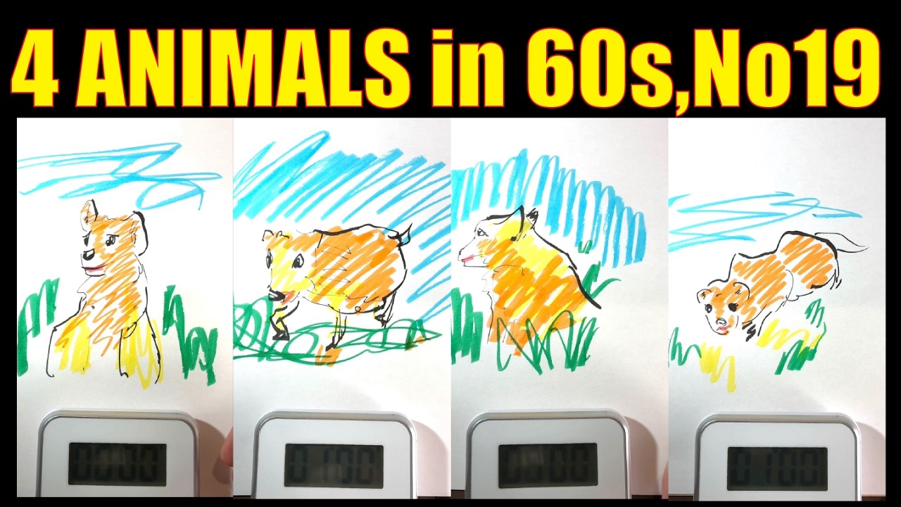 🎧 ASMR Drawing Animals Compilation | Satisfying Marker Sounds (No Talking)#19
