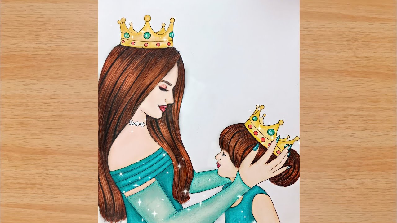 Mother's Day Drawing / How to draw a mother and Daughter love ❤️ | Easy | Mother's Day Special