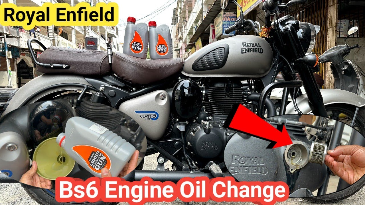 How to Engine Oil Replacement Royal Enfield Class Bs6 and All Bike 🔥🔥🏍️💯