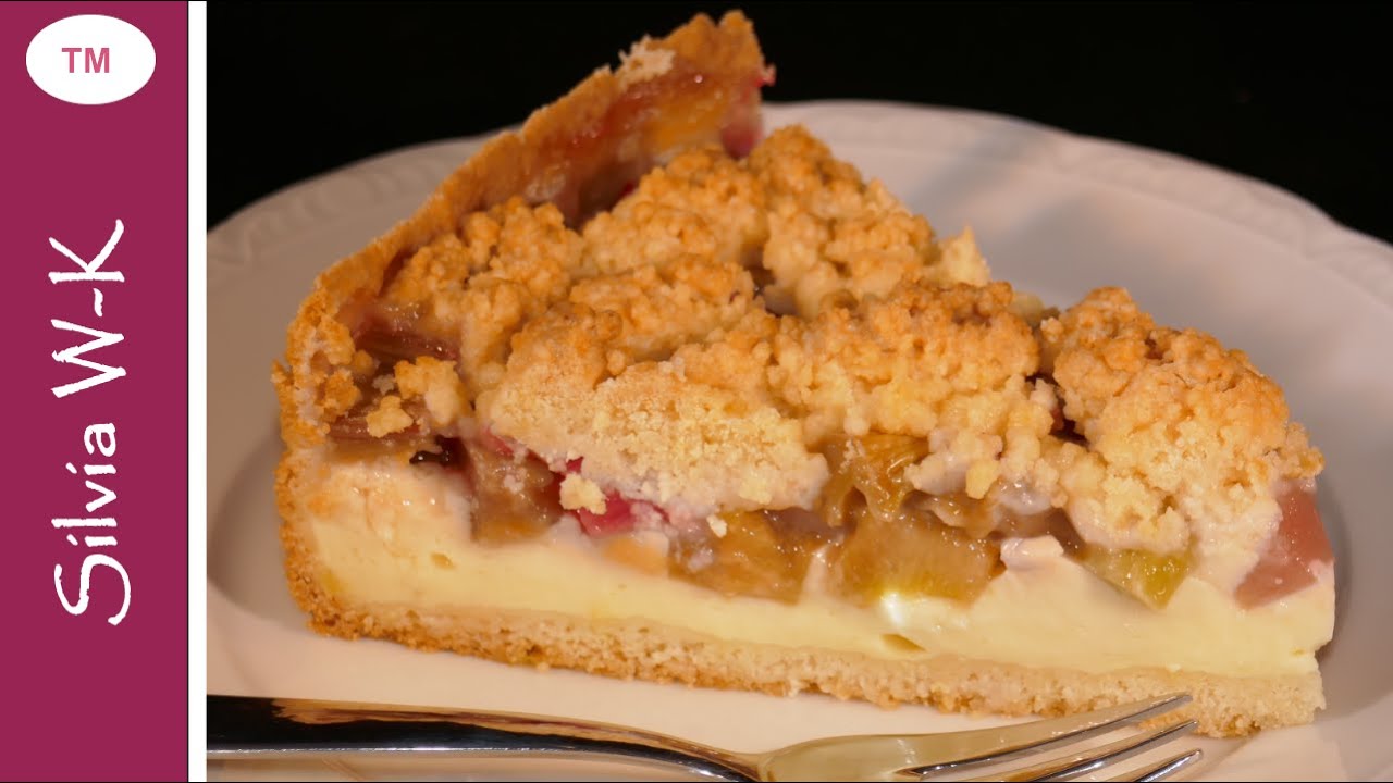 Rhabarberkuchen mit Puddingcreme / ohne Gelatine / Herstellung mit TM