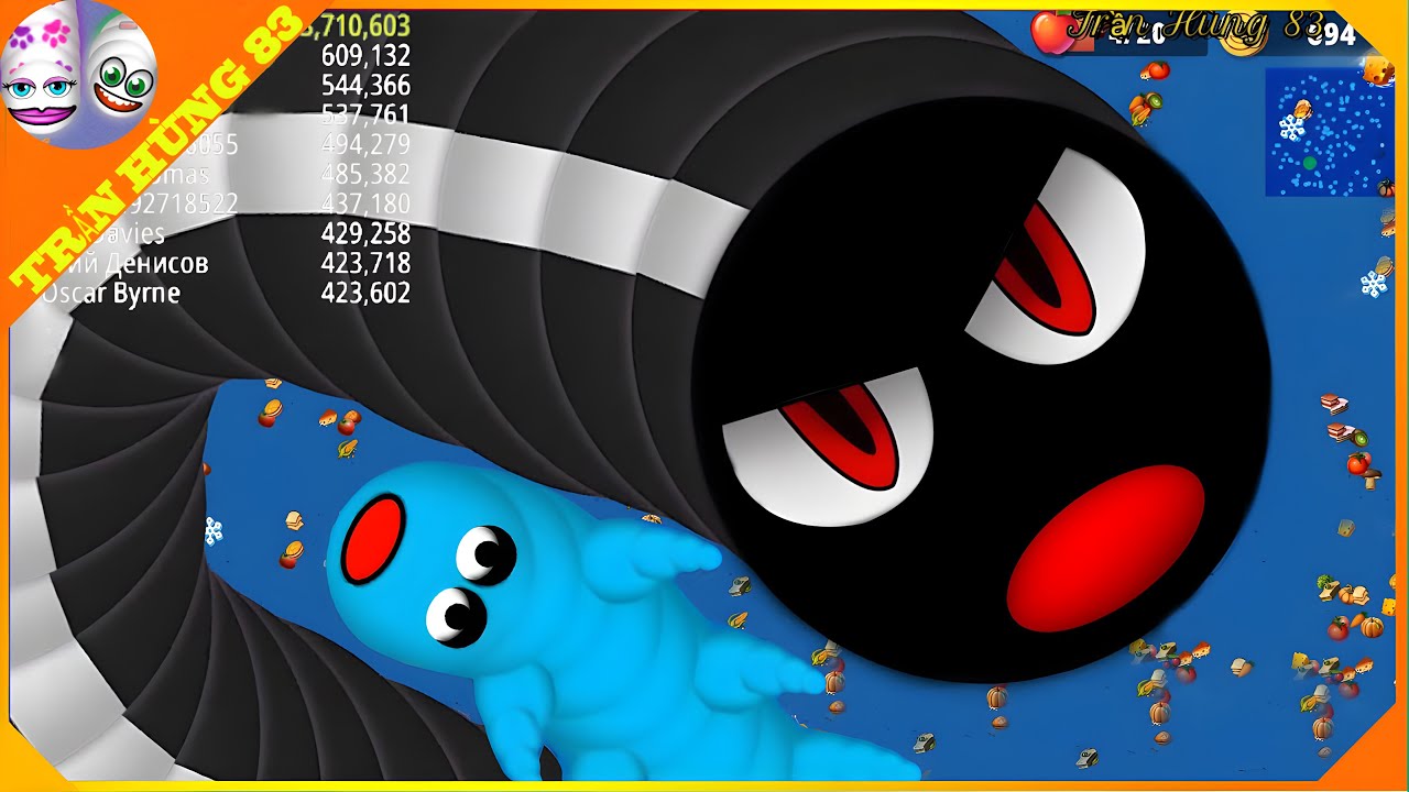 Epic Worms Zone: Лучший игровой процесс! | WORMSZONE.IO | GIANT SLITHER SNAKE TOP 01 / Trần Hùng 83