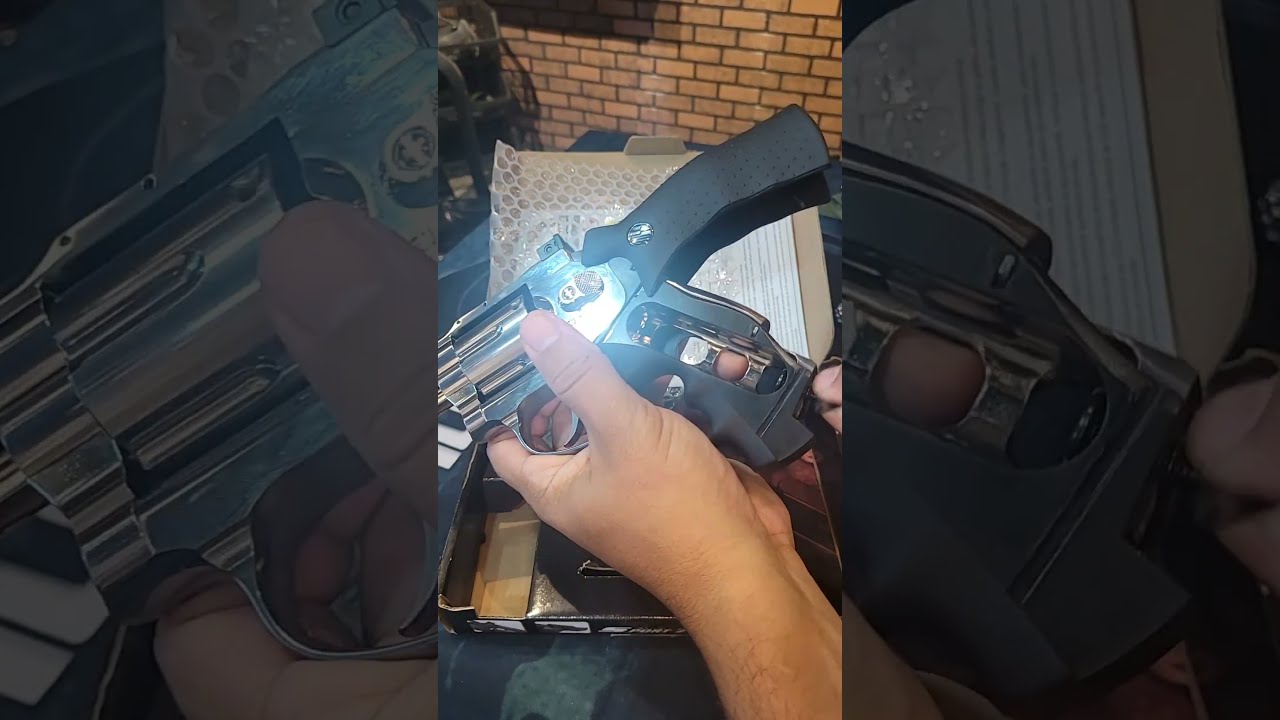 Rev&oacute;lver 708s Airgun Rossi! Disparos a 10 metros com boa for&ccedil;a. #fakegun #airgun