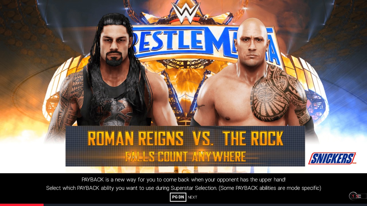 WWE 2K19: Full Match Roman Reigns VS. The Rock    CPU VS. CPU