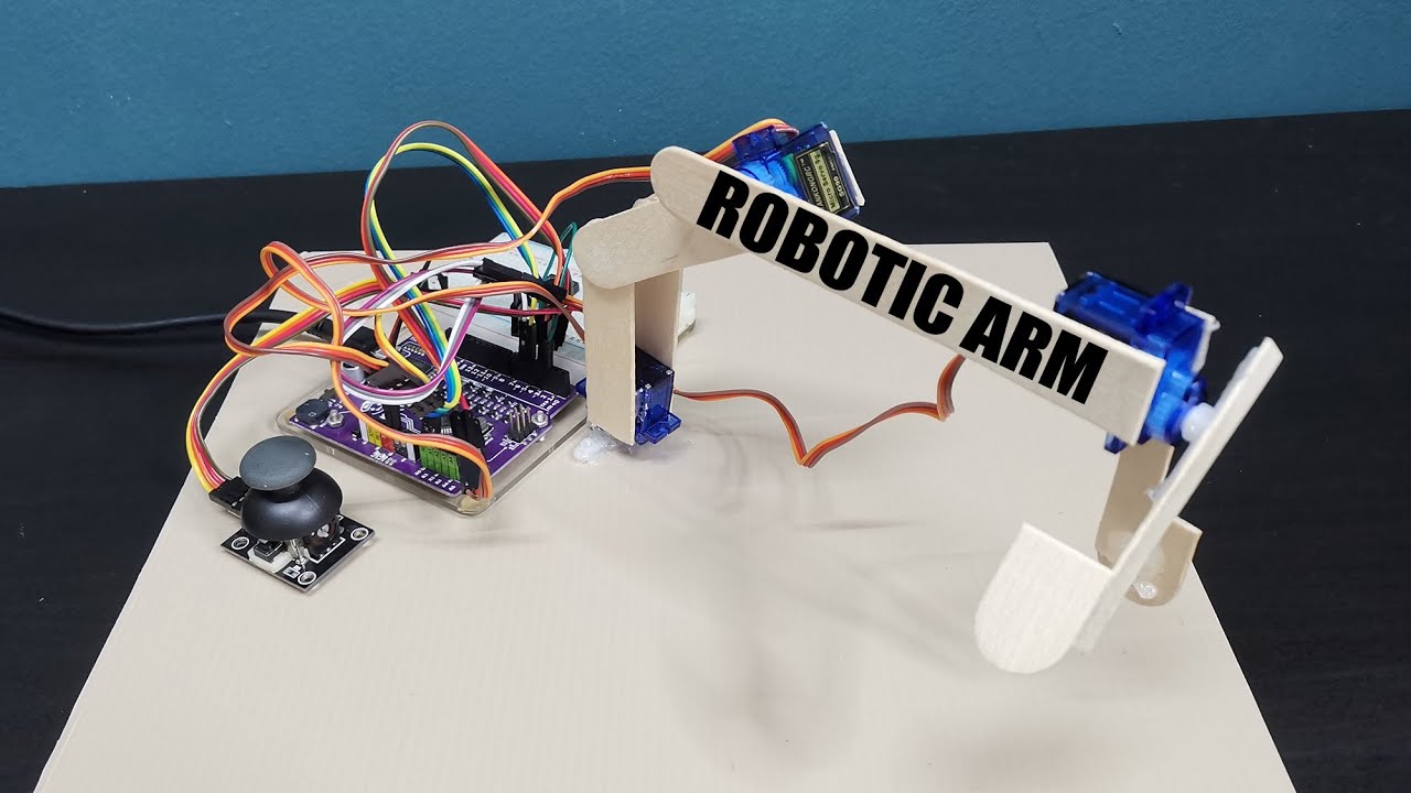 Robotic Arm Using Servos and Controlled by Joystick on Arduino