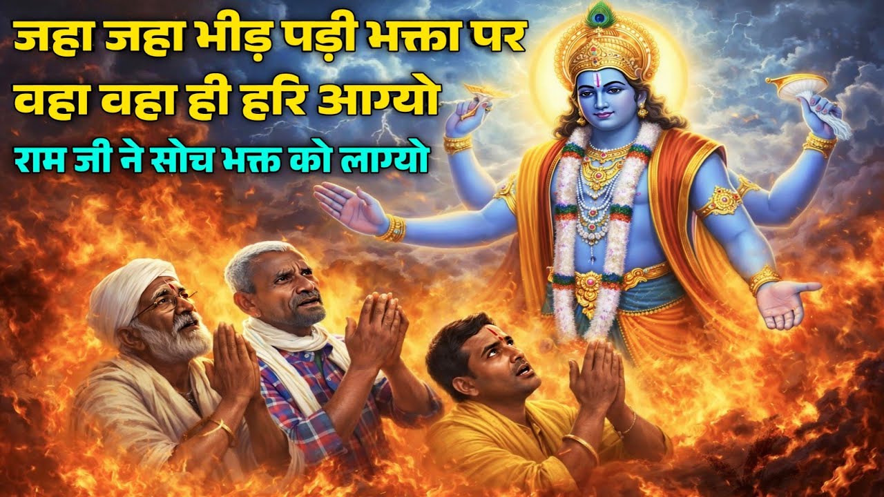 जहा जहा भीड़ पड़ी भक्ता पर वहा वहा ही हरि आग्यो राम जी ने सोच भक्त को लाग्यो॥ भगवान की भक्तो पर कृपा