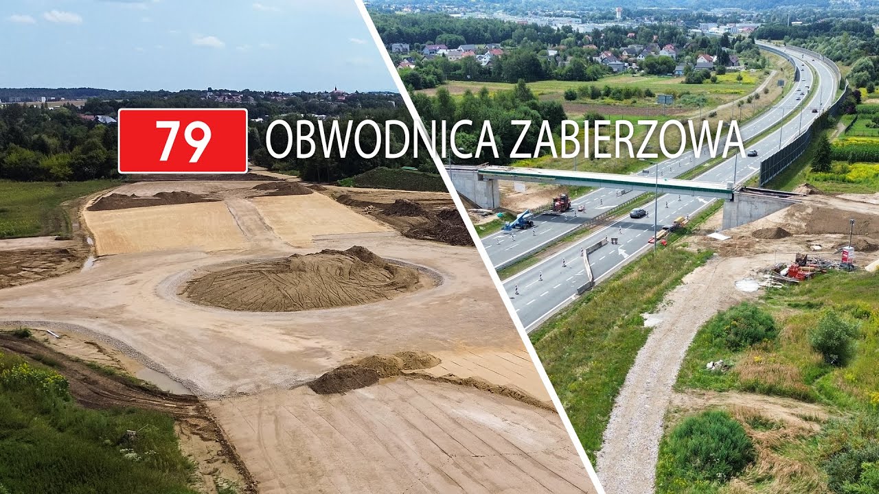 DK79  - Obwodnica Zabierzowa Odc. 1(2x2)  + Kładka nad S52 | Sierpień 2024 DRON