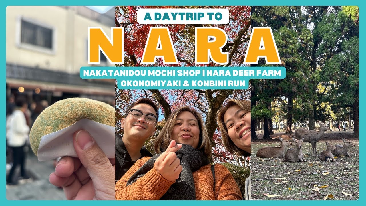 A DAYTRIP TO NARA! Nakatanidou Mochi Shop, Nara Deer Park, Okonomiyaki and Konbini Run