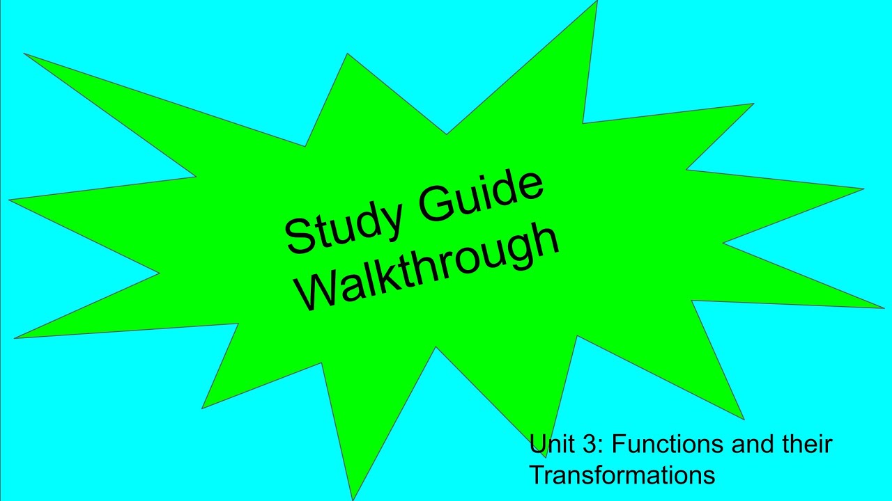 Vertex coordinate and Functions and their transformations study guide walkthrough 