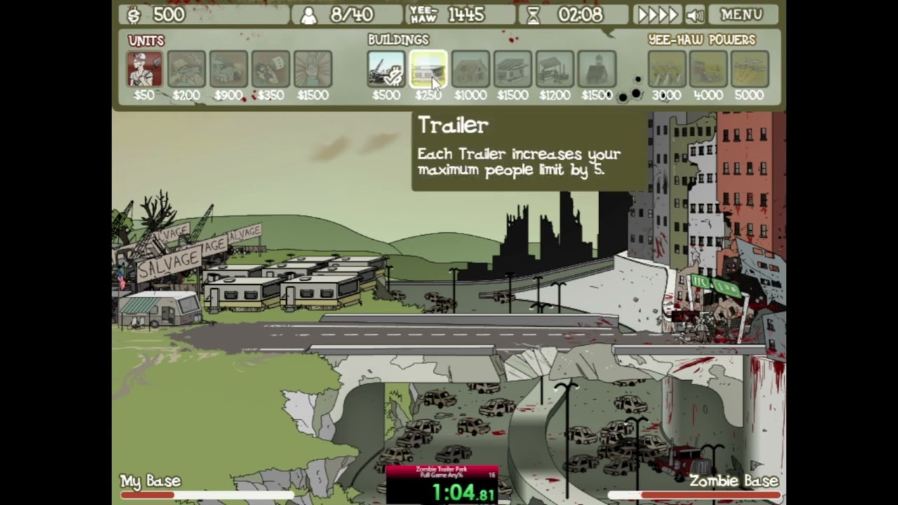 Zombie Trailer Park Speedrun Stage 1 [01:52.433]
