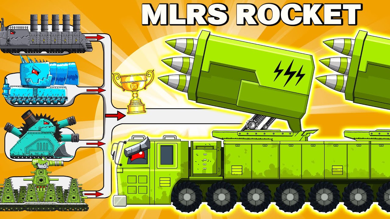 MEGA BOSS: MLRS ROCKET LAUNCHER  vs MEGA TANK - Cartoons about tank/Nina tank cartoon