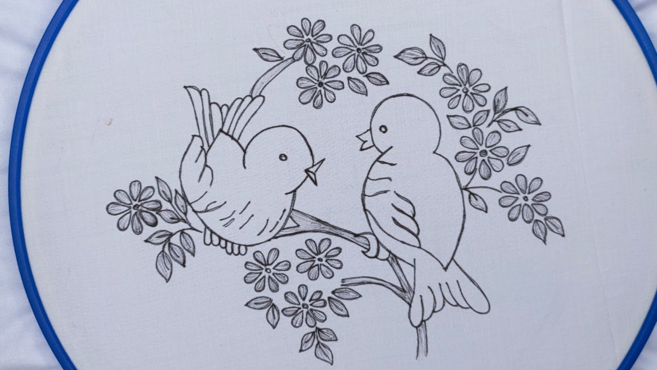 Hand Embroidery Cute Design Of Birds l Beautifully Stitched By Hand l Secrets Of Embroidery
