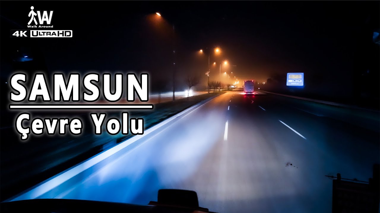 SAMSUN Çevre Yolu Manzaralı Gece Otobüs Yolculuğu | 4K Scenic Night Bus Ride
