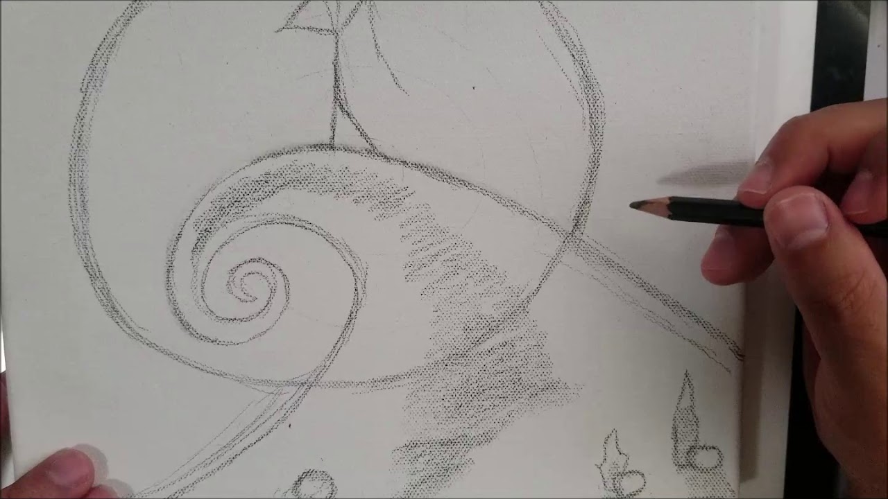 How to draw A Nightmare Before Christmas scene on canvas ..Part 1 The Sketch