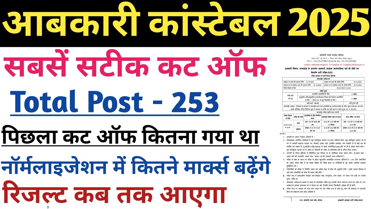 mp excise constable final cut off 2025 | mp abkari aarakshak cut off 2025 | mp abkari cut off 2025