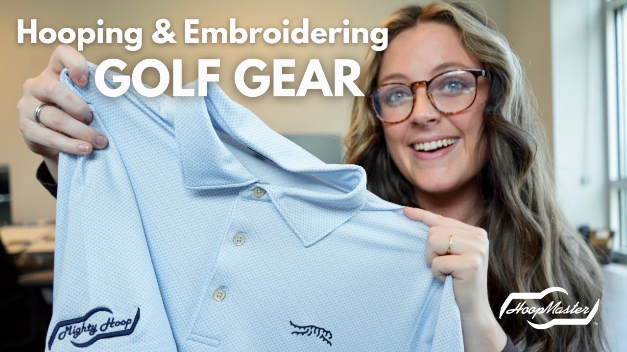 Golf Polos and Towels Embroidery Hooping Tutorial with Mighty Hoops #embroidery