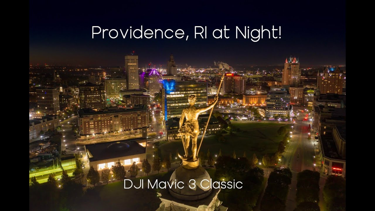 Providence Rhode Island at Night - DJI Mavic 3 Classic