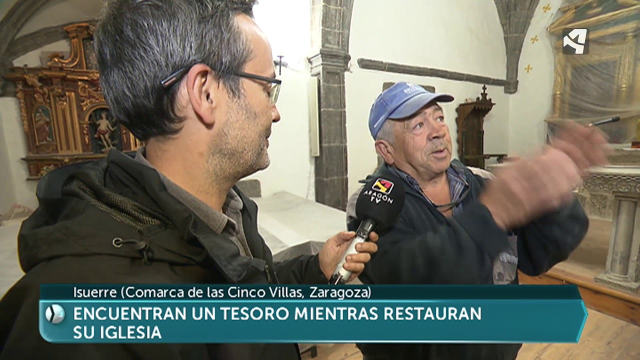 Unas obras en Isuerre sacan a la luz una pila bautismal del siglo XVII