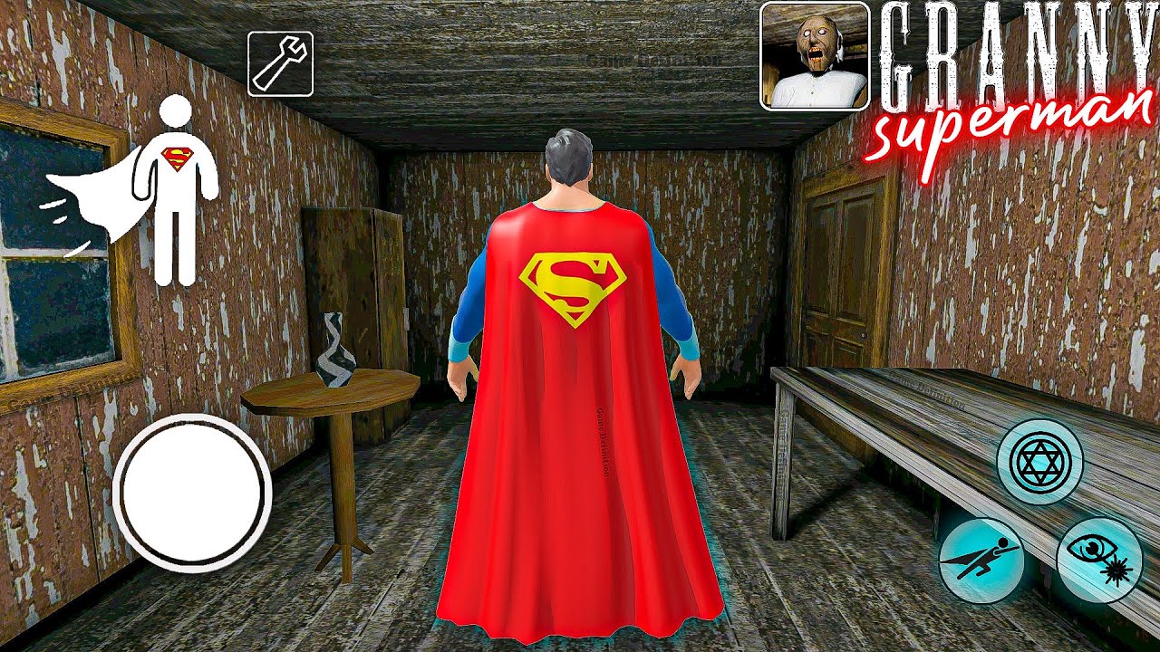 Escaping as SuperMan in Granny's Old House | grandpa granny horror game definition hindi funny video