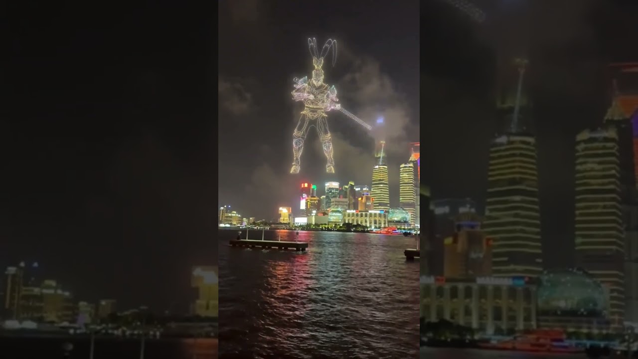 Next level China Drone and fireworks together #china #droneshow #fireworks #nextlevel
