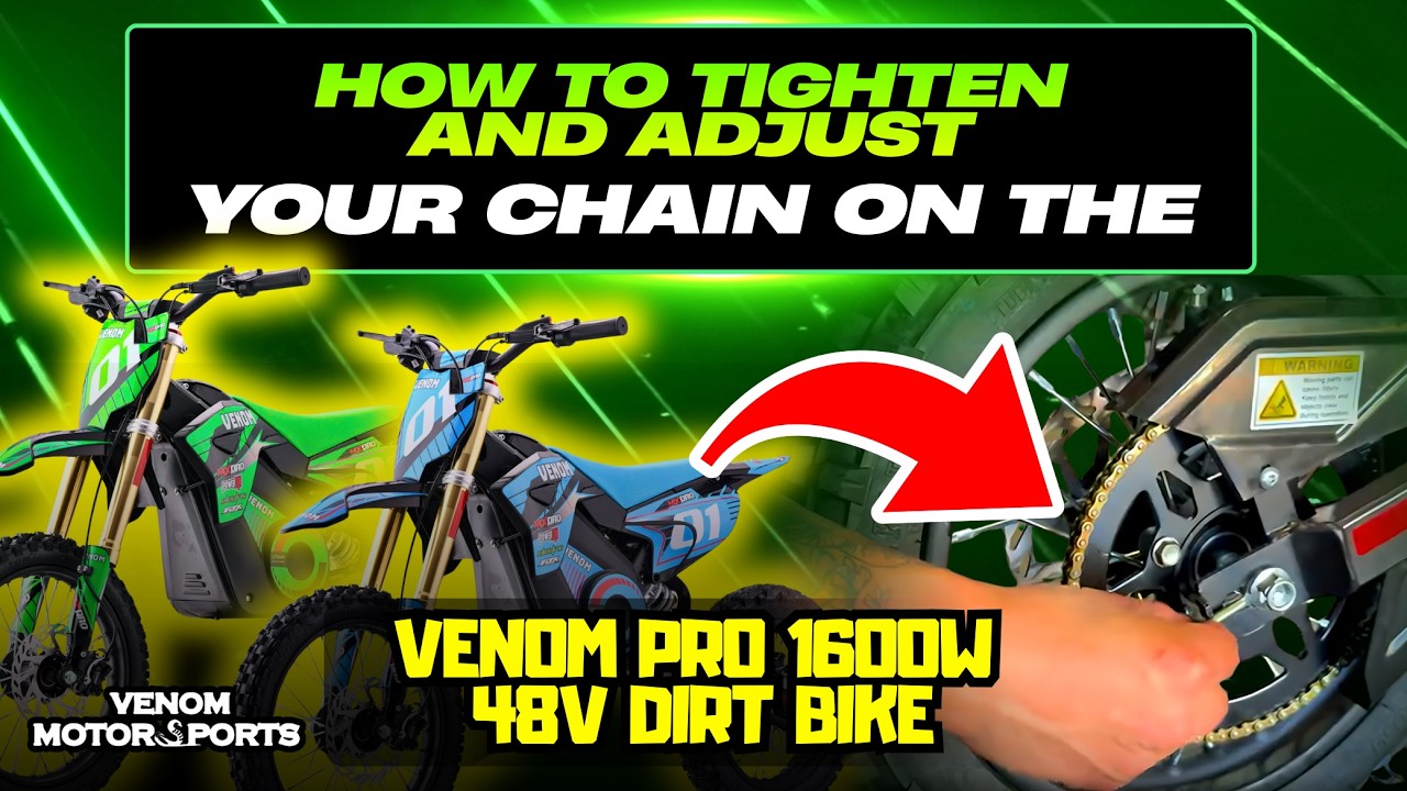 Как натянуть и отрегулировать цепь на мотоцикле Venom Pro 1600W 48V