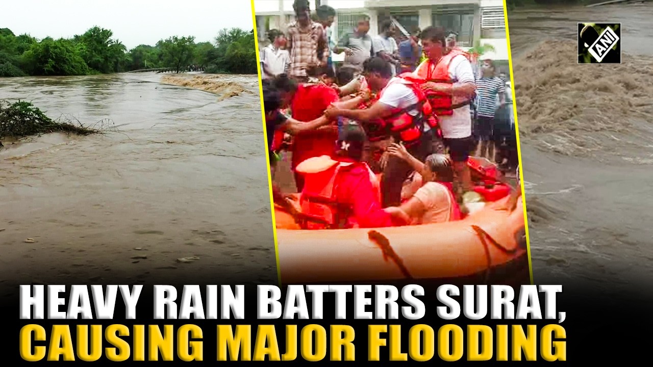 Incessant rainfall triggers flood like situation in Surat, SDRF team launches rescue operations