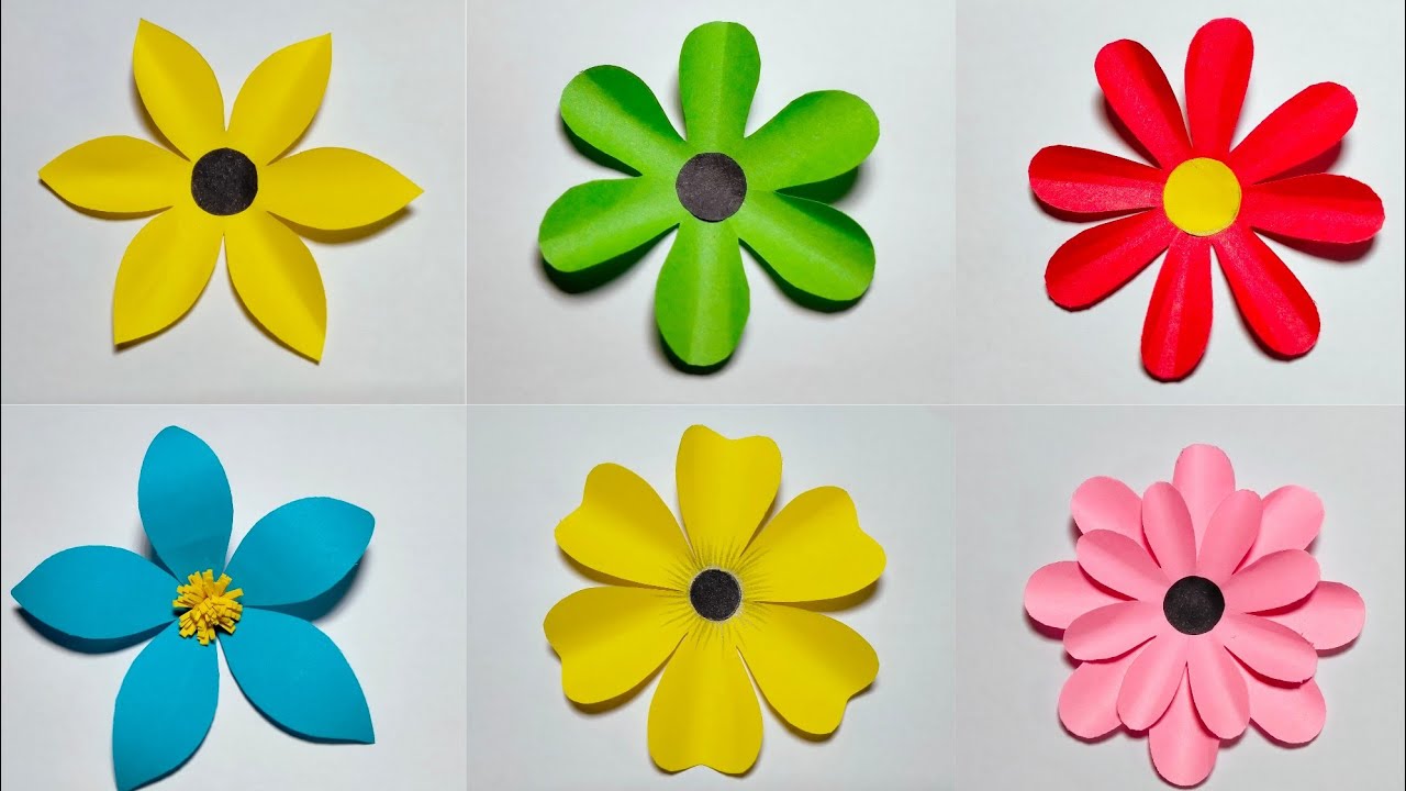 DIY 6 Paper Flowers 🌸 | Easy Flower Craft Ideas