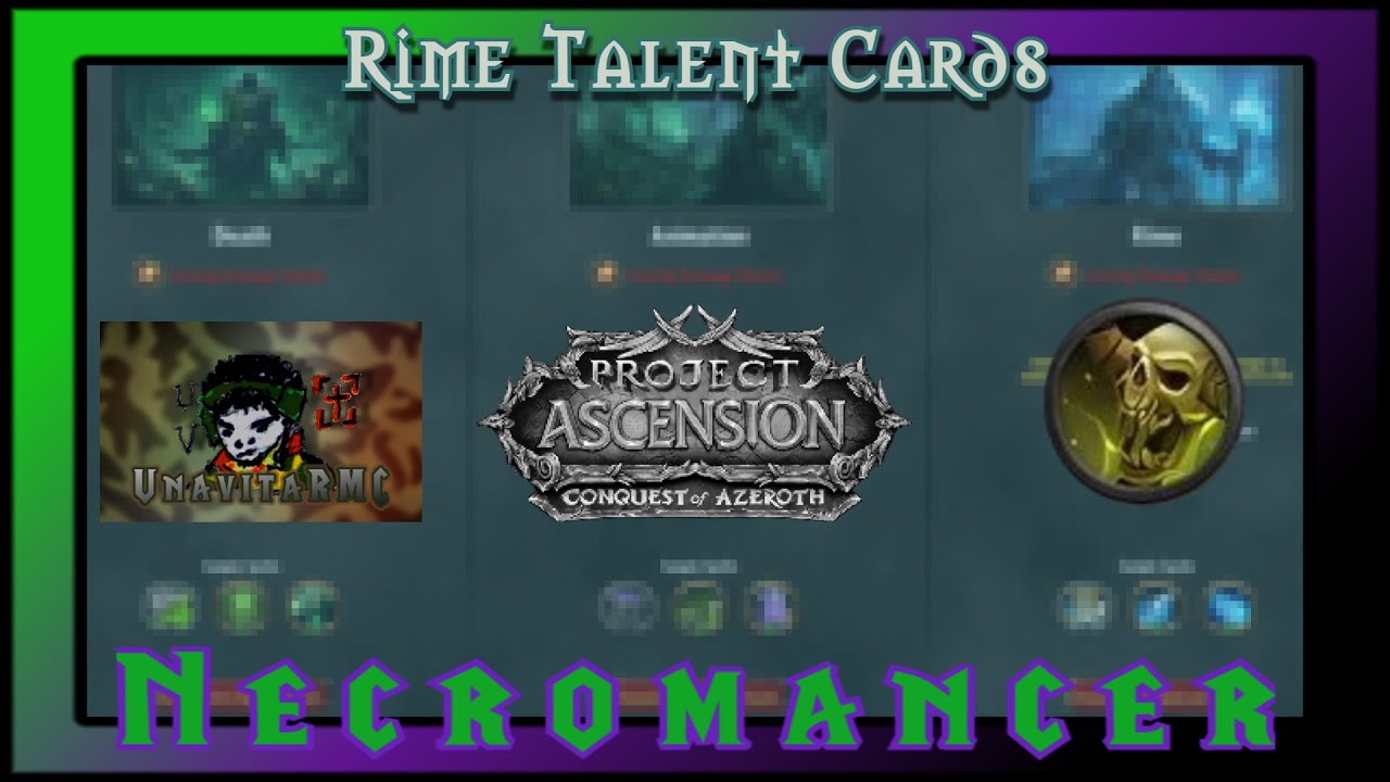 COA: Rime Necromancer Talent Cards with Specialization Commentary